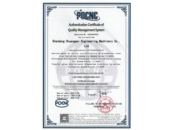 质量管理体系认证证书